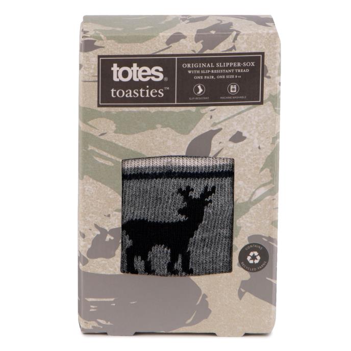 totes toasties® Mens Original Novelty Slipper Socks Stag Extra Image 4